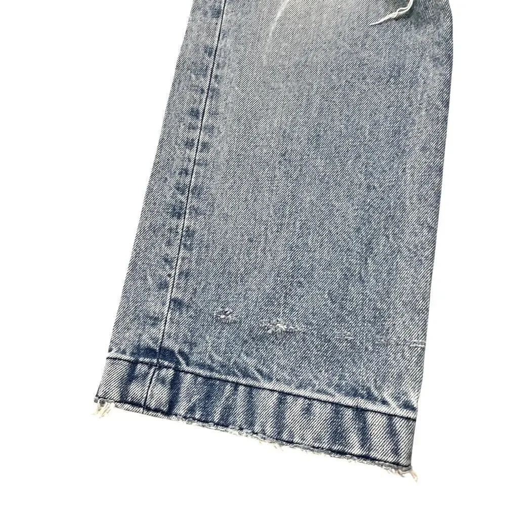 MOUSSY Vintage Jeans Womens 25 Blue Distressed Straight Leg Ankle Length Denim - Picture 7 of 10